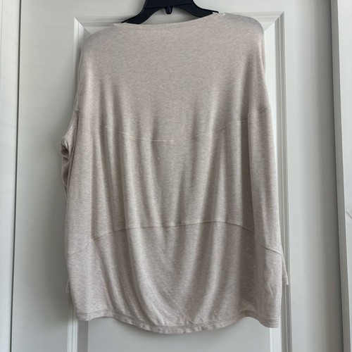 Camisa manga larga beige de algodón orgánico Lululemon Back In Action para mujer - Imagen 6 de 9