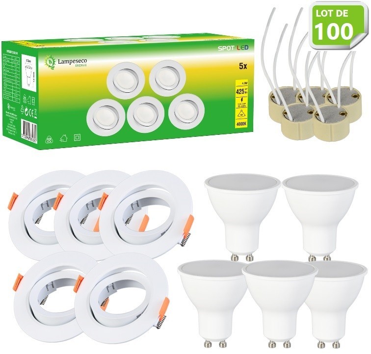 Spot LED GU10 blanc neutre pour rénovation de plafond et gain de clarté