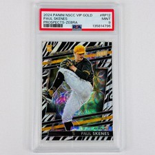 2024 Panini NSCC VIP Gold Paul Skenes RP12 Prospects Zebra RC PSA 9 Mint