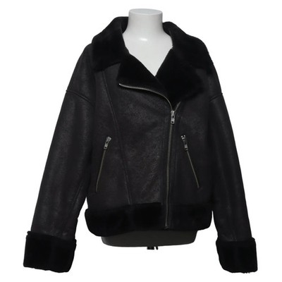 Junkyard, Shearling Jacke, Damen, Größe: S, VEGAN SHEARLING BIKER, Schwarz #0ss