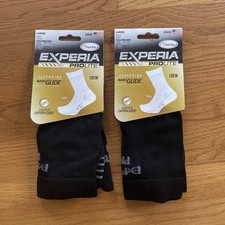 NEW NWT Thorlos Experia ProLite Crew Light Socks NanoGlide Black Large - 2 PAIRS