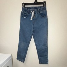 365 Kids from Garanimals Girls Straight Blue Jeans Size 6 Drawstring Waist