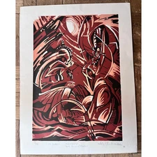 Teddy chukwuka Limited Edition Silk Screen Print, Youth Dance of Nigeria Signed 