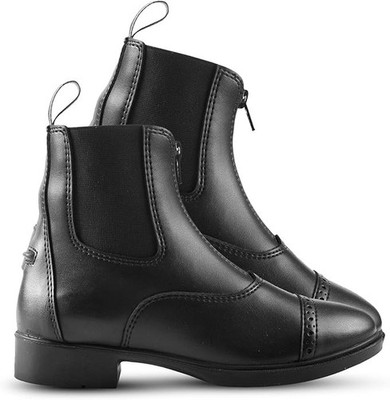 HORZE Wexford Youth Synthetic Leather Zip Paddock Boots, Black, Size 2