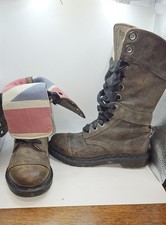 Dr. Martens Triumph Boots Union Jack Fold Over Distressed Leather UK 6