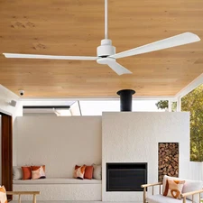 52 In. Indoor Modern Matte White Ceiling Fan with Remote Control and DC Reversib