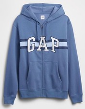 GAP mensz M Full Zip Logo Hoodie "Cornflower Blue" RP 69.99 