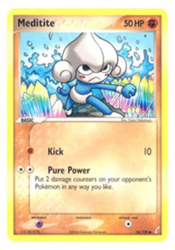 Meditite - 56/100 - Common NM, English Pokemon EX Crystal Guardians