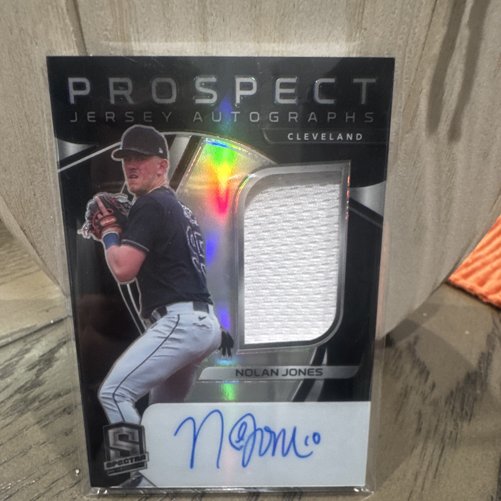 2021 Panini Spectra - Prospect Jer Auto Nolan Jones #SPJA-NJ /99 (AU, MEM, RC)