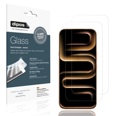 2x Schutzfolie für Infinix Note 60 Pro - Anti-Shock 9H Folie dipos Glass