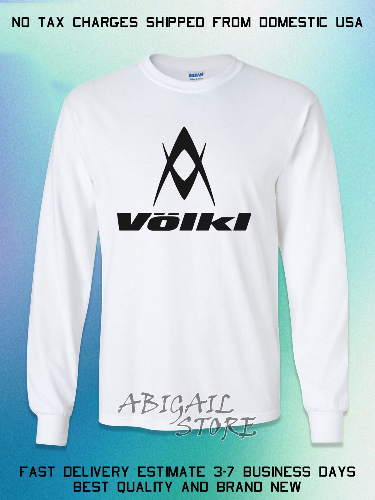 New Volkl Sports Skis & Tennis Logo Men's Long Slevee T-Shirt American T-Shirt image 4