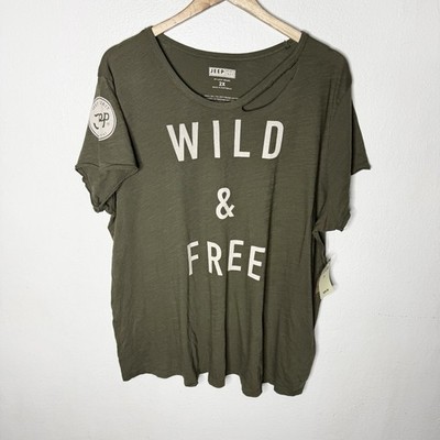 Jeep Spirit Lucky Brand Green Wild And Free T-Shirt Tee Shirt Women s 2X