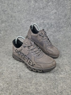 Ecco Multi Vent Goretex Nubukleder grau wasserdicht Trailschuhe Damen UK 6