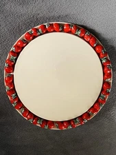 Strawberry Ceramic Cake Plate,  Marked and Dated -  Rare & Vintage