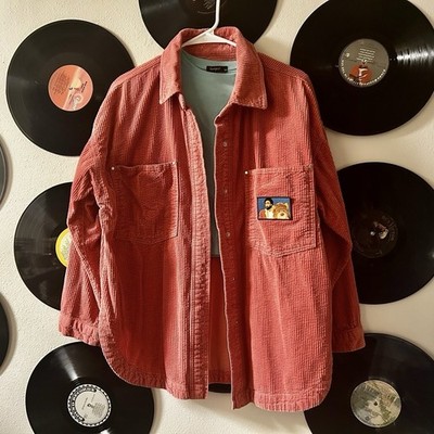 3005 Childish Gambino Embroidered Pink Corduroy Button-Up Jacket - Donald Glover