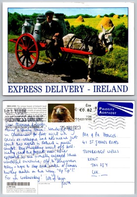 c20081 Esel Milchkarre Irland Postkarte 2011 Briefmarke