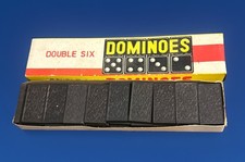 Vintage Dominoes Dragon Double Six by Halsam Set No. 622 Complete 28 Wooden