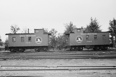 #ad Great Northern Caboose X415 and X568 Litchfield MN Sept 1939 5 x 7 Photo $5.99