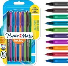 Paper Mate InkJoy 100ST Ballpoint Pens Medium Point 1.0mm Fun Colours 10 Count