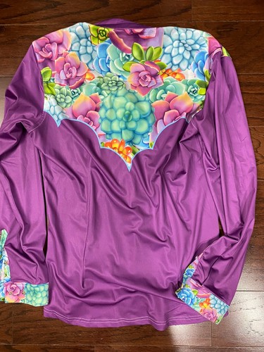 WOMENS RANCH DRESS'N SMALL WESTERN PERFORMANCE RODEO SHIRT FARM Large - Picture 2 of 5