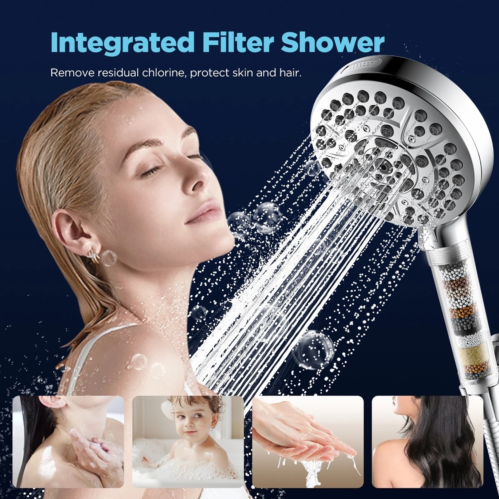 High Pressure Shower Head with Handheld 10 Spray Modes Magnetic Shower Head US⭐