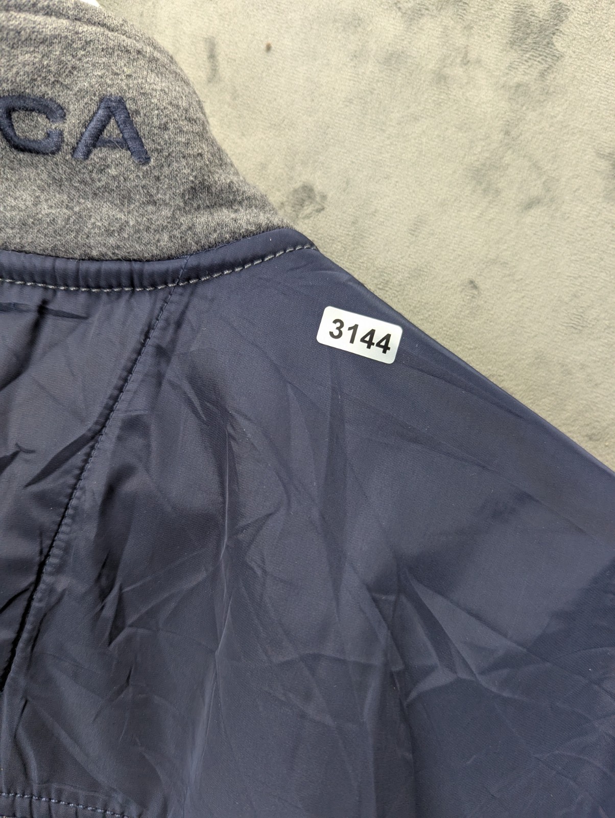 Nautica Quarter Zip Sweatshirt Men XL Softshell Upper Back Grey Blue Long Sleeve image 8