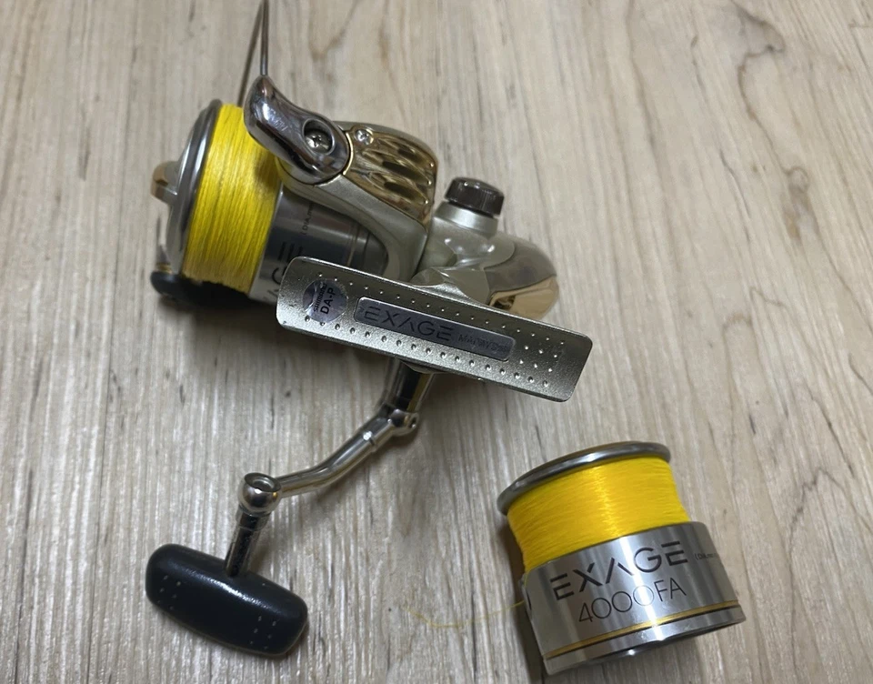 Shimano EXAGE 4000 FA Angelrolle mit Geflochtener Schnur Wie Neu ! Ersatzspule ! - Bild 3 von 4