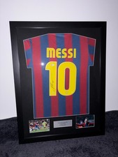 Lionel Messi Hand Signed and Framed Barcelona Shirt with Beckett Witnessed COA