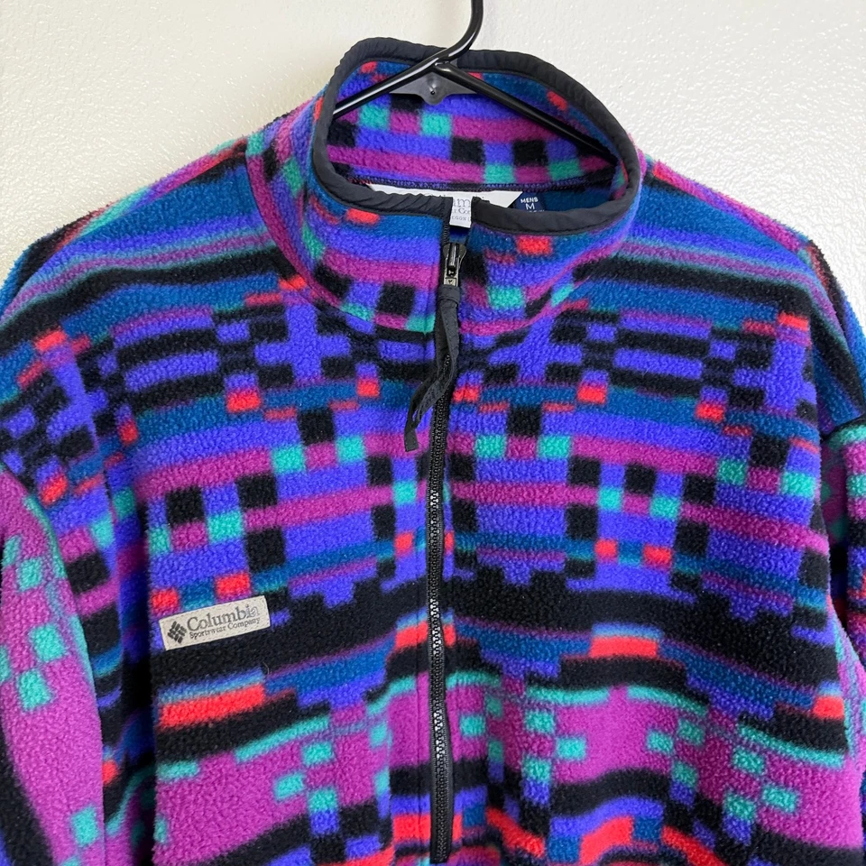 Vintage 90's Columbia Fleece Sweater Mens Medium Retro Gorpccore Half Zip USA - Image 3 of 4
