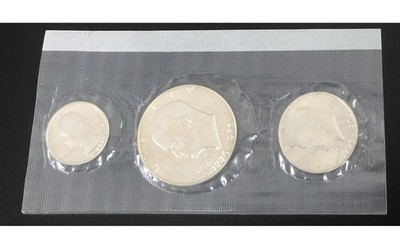 1976 US Bicentennial SILVER UNCIRCULATED 3 coin set, weight 0.5162 Troy OZ total