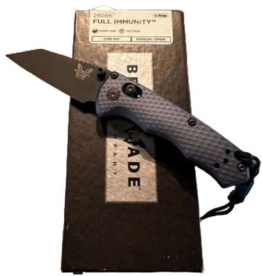 Benchmade 290BK Full Immunity Folding Knife, Crater Blue Handle