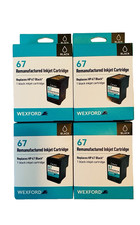 NEW In Box WEXFORD 67 Black Inkjet Cartridge Lot of 4 HP 67 Black Compatible