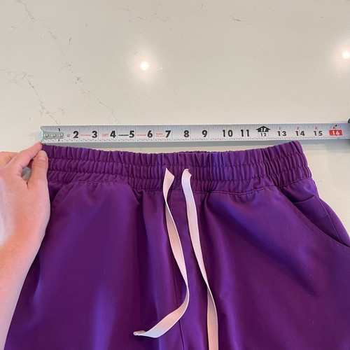 Figs High Waisted Yola Scrub Pant in Magic Purple Size Medium Petite - Picture 9 of 12