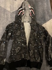 A Bathing APE full-zip hoodie Space camo shark BAPE STA galaxy Youth XL Cotton