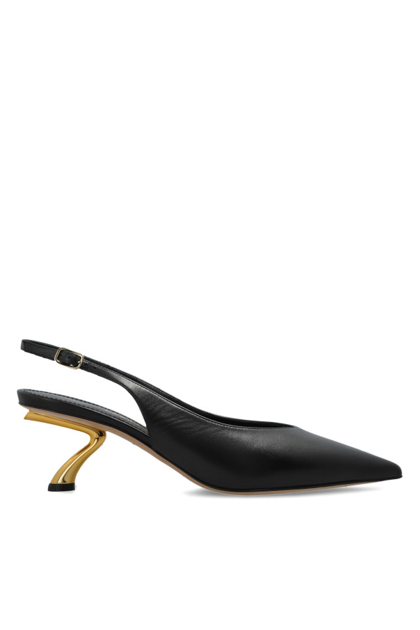 "FERRAGAMO - Women - Leather heeled shoes \"Cleya\" - Black"