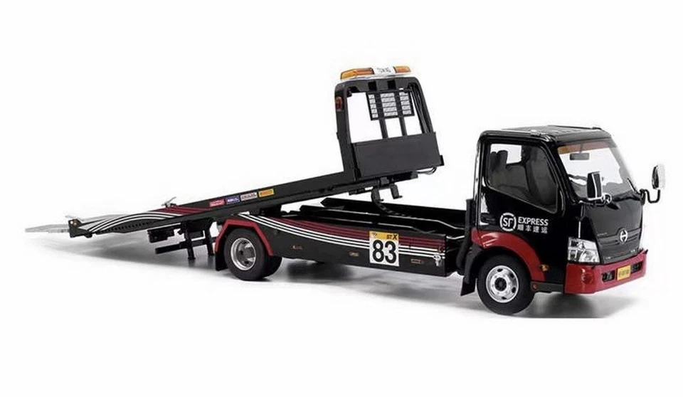 TINY  HINO 300 Flatbed Tow Truck Lorry SF Express 1/18 NIB. TAPE UNCUT - Image 2 of 4