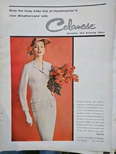 1955 Womens Handmacher Weathervane Celanese suit Suzy Parker Vintage Fashion ad