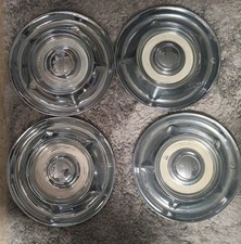 1958 Oldsmobile 14 Hub Caps Set Of 4 Wheel Covers 58 Olds Hubcaps Cream Centers