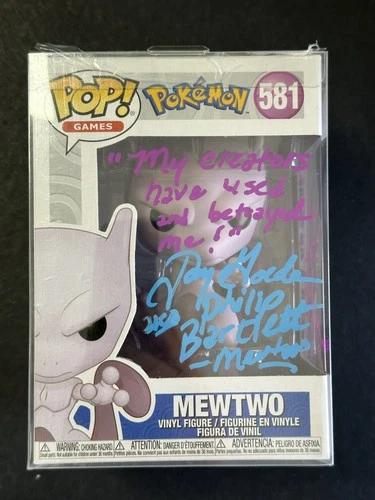 JAY GOEDE Signed Pokemon Mewtwo Funko Pop #581 w/ Inscription AUTO PSA