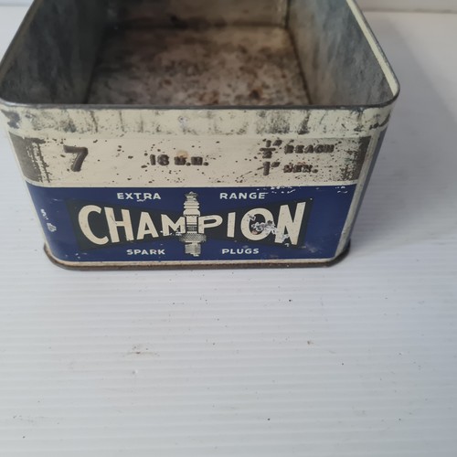 VINTAGE CHAMPION SPARK PLUG TINS BOTH TINS WILL BE SOLD TOGETHER.! - Picture 12 of 17
