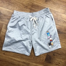 New Fashion Boys Youth Sz L Gray Lounge Shorts Astronaut Planets