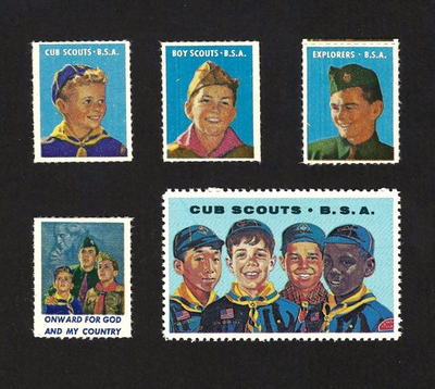 #ad #ad 5 Scout Poster Stamps Cub Scouts Explorer Boy Scout Onward $2.69