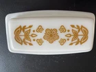 Vintage Pyrex Butterfly Daisy Gold Covered Butter Dish Yellow GUC