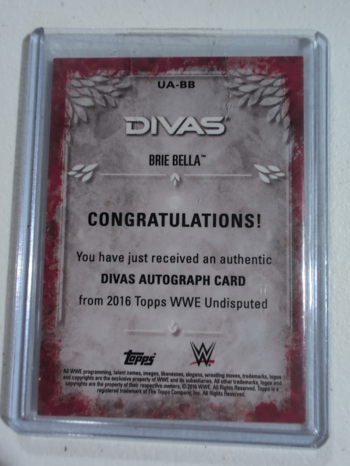 2016 Topps WWE Undisputed - Autographs Brie Bella #UA-BB Silver 60/299 (AU) view 2