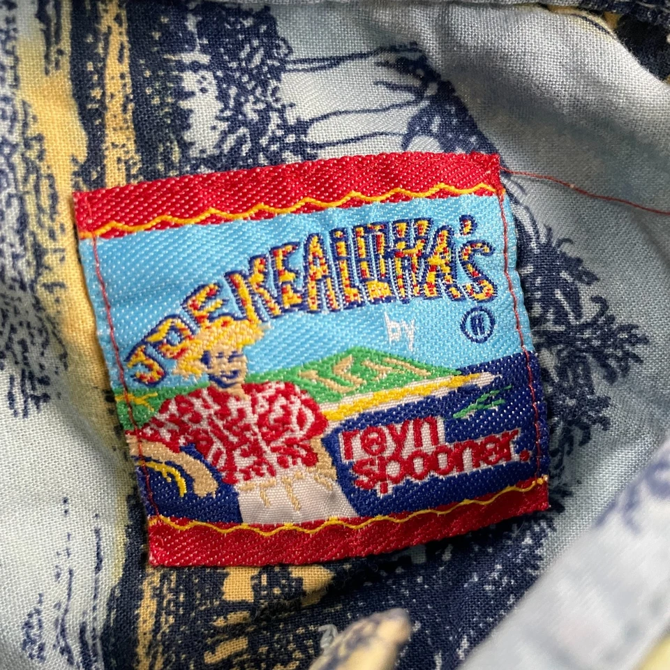 Reyn Spooner Shirt Men Medium Blue Joe Kealohas Floral Hawaiian Palm Tropical - Image 3 of 4