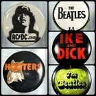 Vintage Pinback Button Lot 10pc Beatles Goonies Star Wars AC/DC Beetlejuice IKE — photo 2