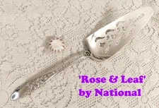 Rose & Leaf (1937) ~ Pie / Dessert Server (10") ~ National Silverplate ~ EXC !