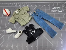 BAM 1/6 Scale Custom Craft War Outfit W/ Helmet, Vest, & G.I. Joe Shirt (BBI)