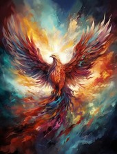5D Diamond Art Kits for Adults Phoenix by Number Kits, Diamond Painting Art Anim