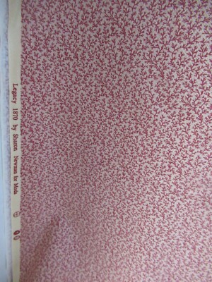 MODA  FABRICS  Legacy # 1870 by Sharon Newman RED COTTON FABRIC SBTY X44'' W SBTY